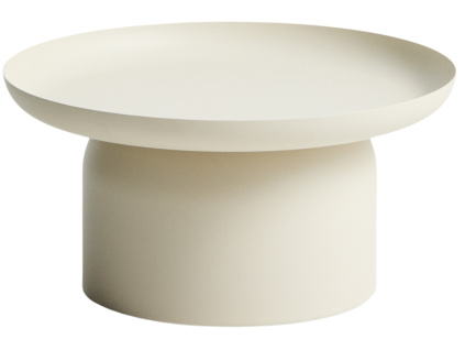 Krémový kovový zahradní stolek kave home Arcola Ø 70 cm