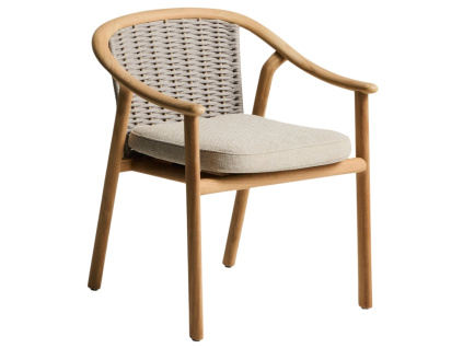 Dřevěná zahradní židle Kave Home Elunda s výpletem