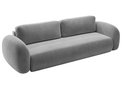 Tmavě šedá sametová rozkládací pohovka Kora 262 cm