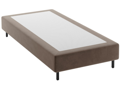 Hnědá sametová jednolůžková postel Micadoni Whale 90 x 200 cm