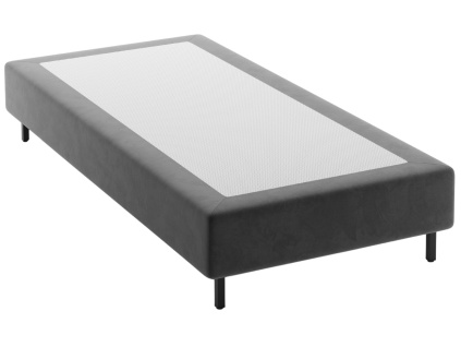 Šedá sametová jednolůžková postel Micadoni Whale 90 x 200 cm