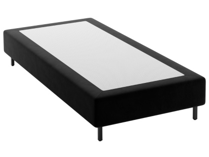 Černá sametová jednolůžková postel Micadoni Whale 90 x 200 cm