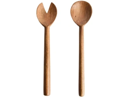 Set dvou dřevěných salátových lžic Kave Home Malor