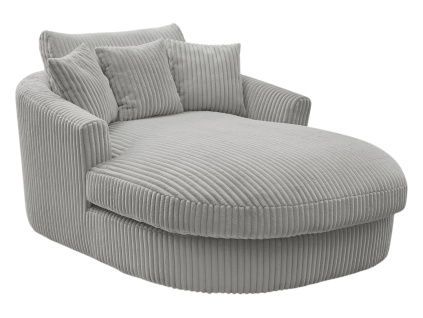 Světle šedá manšestrová lenoška Belem 198 cm