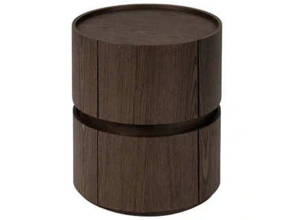 Ořechový noční stolek Timeo ø 40 cm