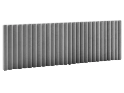 Šedé sametové čelo k posteli Micadoni Mistero 280 cm