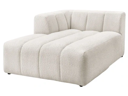 Bílá bouclé lenoška Annecy 170 cm, levá