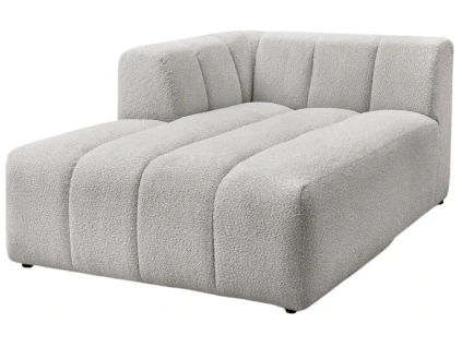 Světle šedá bouclé lenoška Annecy 170 cm, levá