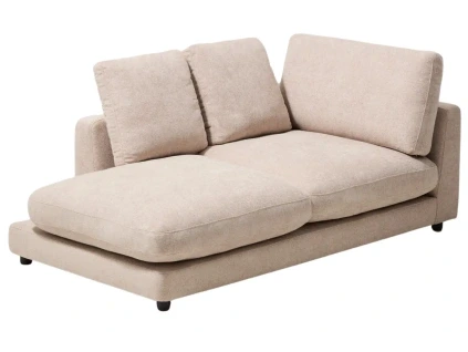 Béžová bouclé lenoška Kave Home Gala 193 cm, levá