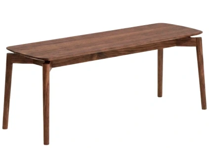 Hnědá dřevěná lavice Kave Home Evera 120 cm