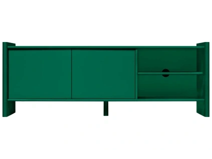 Zelený lakovaný TV stolek Rali 160 x 48 cm