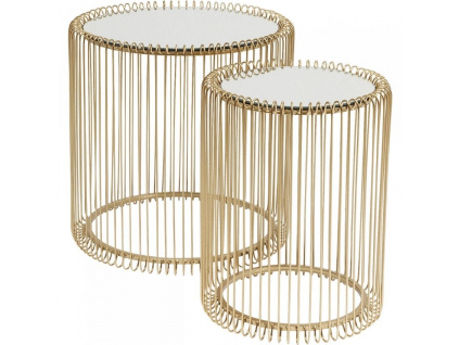 Set dvou mosazných odkládacích stolků Wire 44/32,5 cm