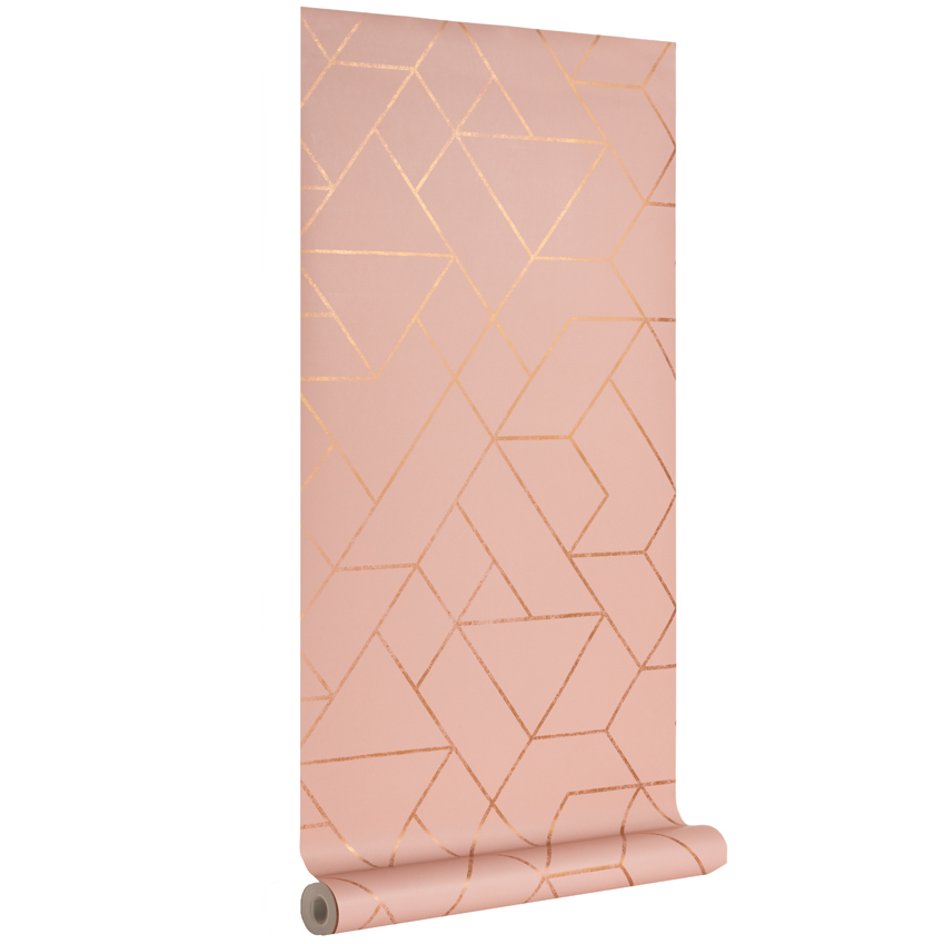 Růžová tapeta na zeď Kave Home Gea 10 x 0,5 m