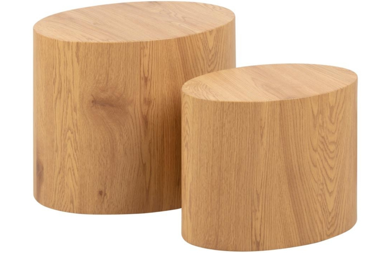 Scandi Přírodní set konferenčních stolků Alida 40/48 x 24,5/33 cm