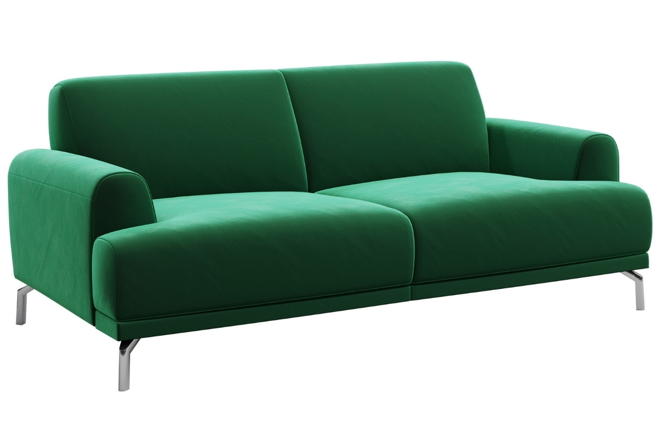 Tmavě zelen&aacute; dvoum&iacute;stn&aacute; sametov&aacute; pohovka MESONICA Puzo 170 cm