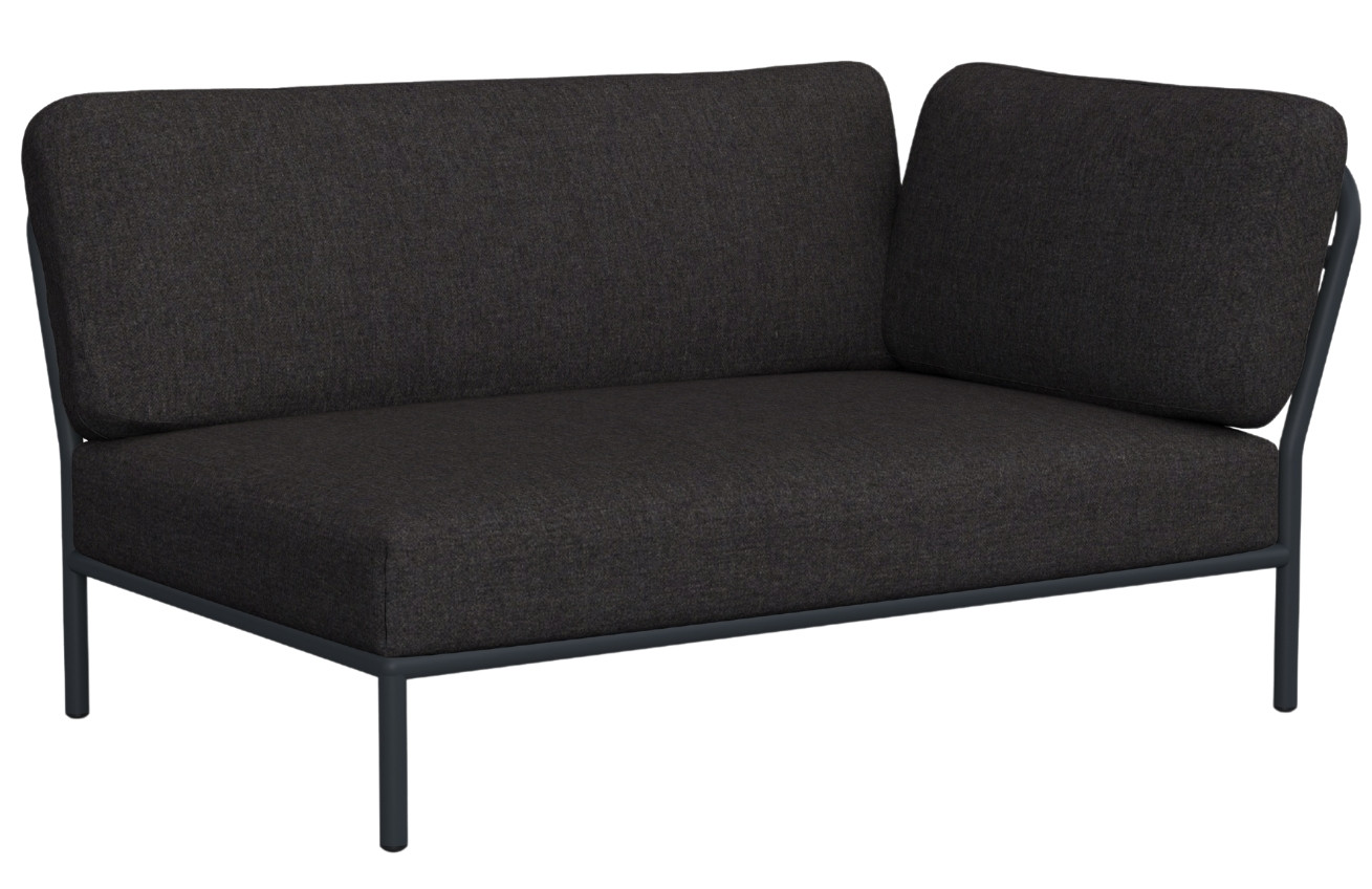 Tmavě šedý látkový rohový modul HOUE Level 140 x 95 cm, pravý