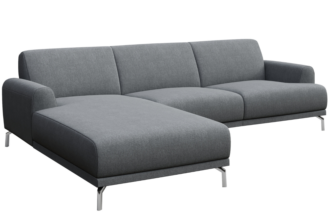 Světle šedá rohová látková pohovka MESONICA Puzo, levá, 240 cm