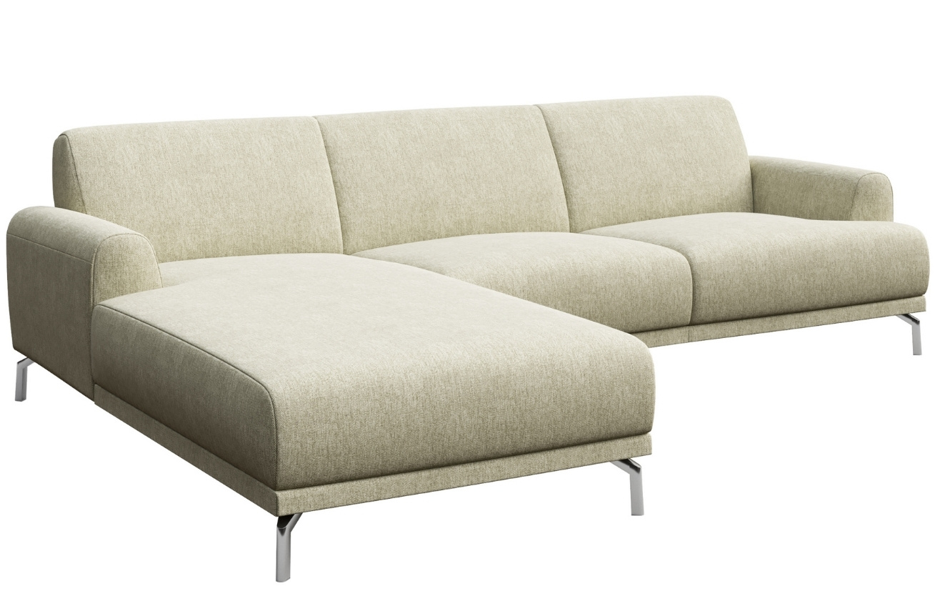 Béžová rohová látková pohovka MESONICA Puzo, levá, 240 cm