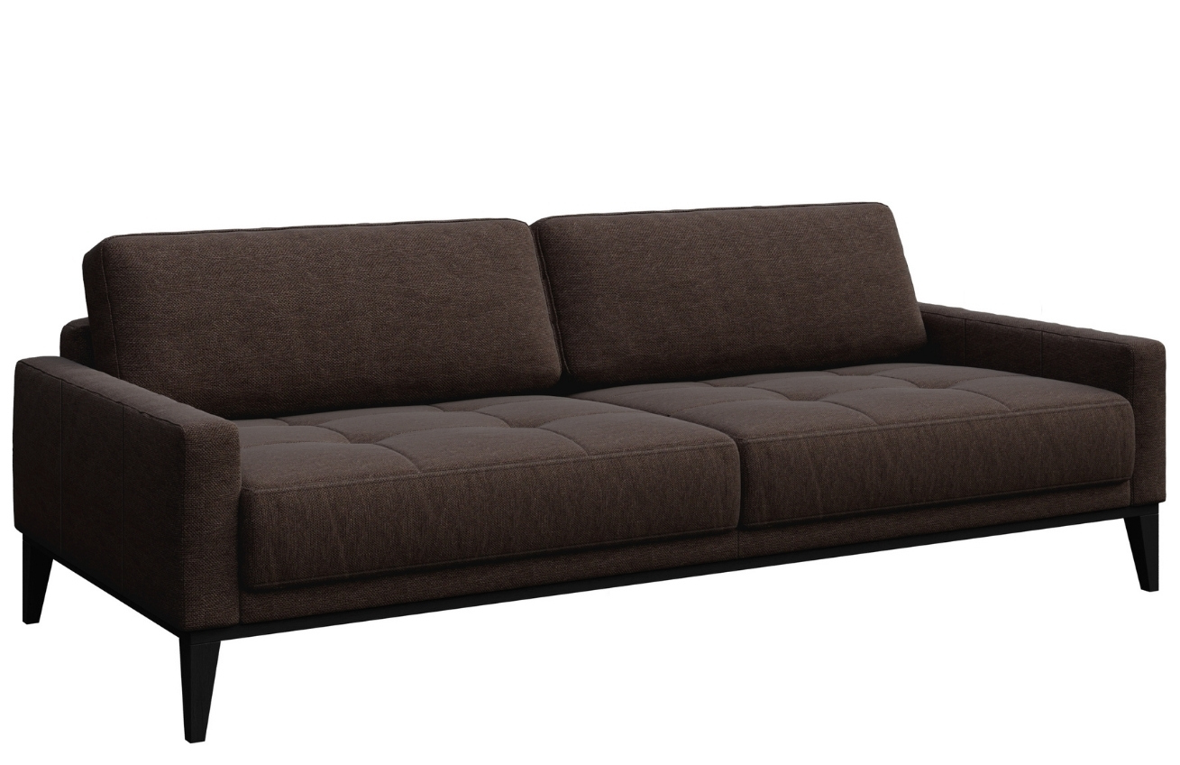 Hnědá třímístná látková pohovka MESONICA Musso Tufted I, 211 cm