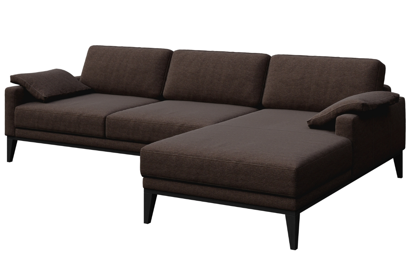 Hnědá látková rohová pohovka MESONICA Musso I, pravá, 248 cm