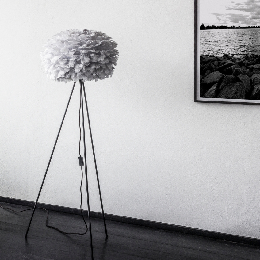 Umage Světle šedé závěsné stínidlo Eos z pravých husích per 65 cm