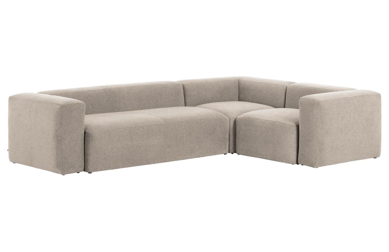 Béžová látková rohová pohovka Kave Home Blok 320 x 230 cm, levá/pravá