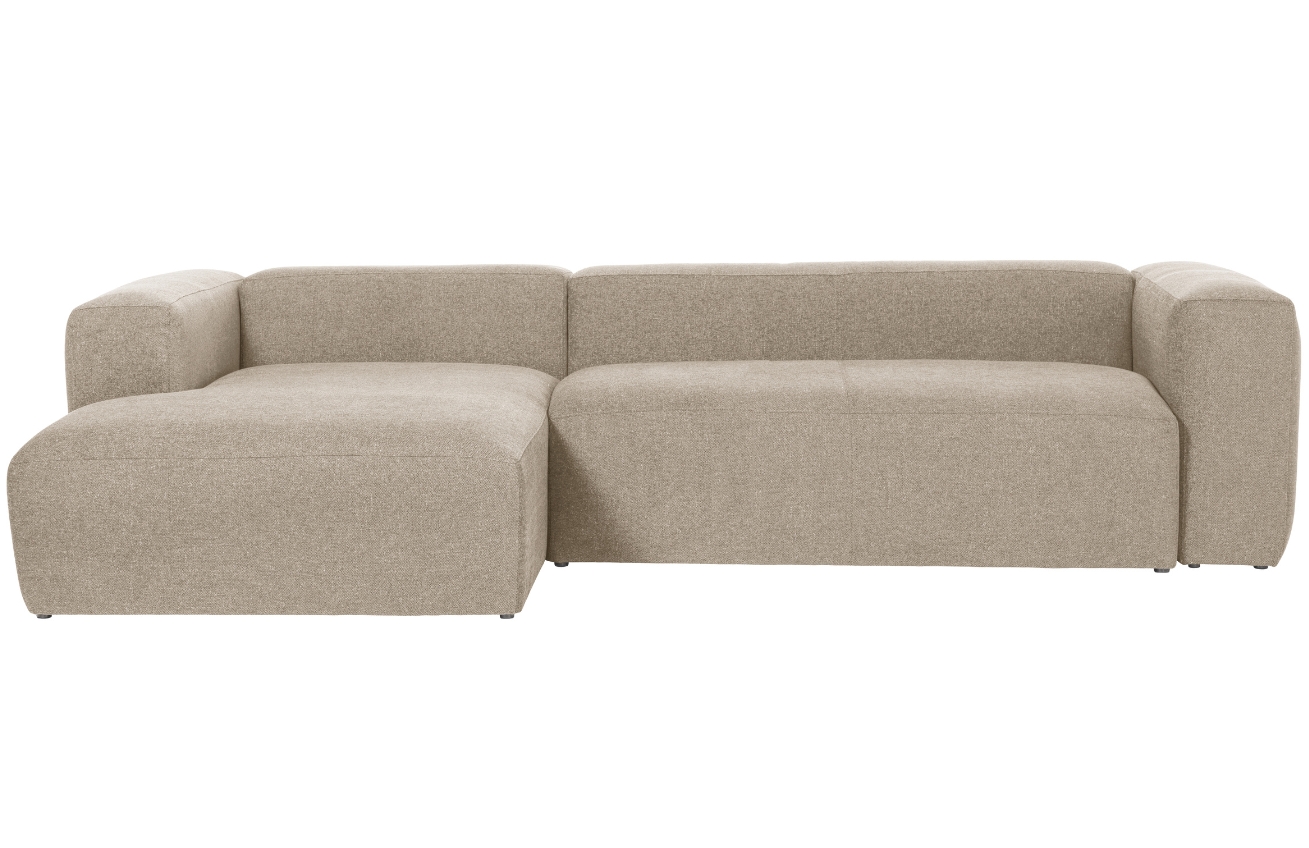 Béžová látková rohová pohovka Kave Home Blok 300 cm, levá
