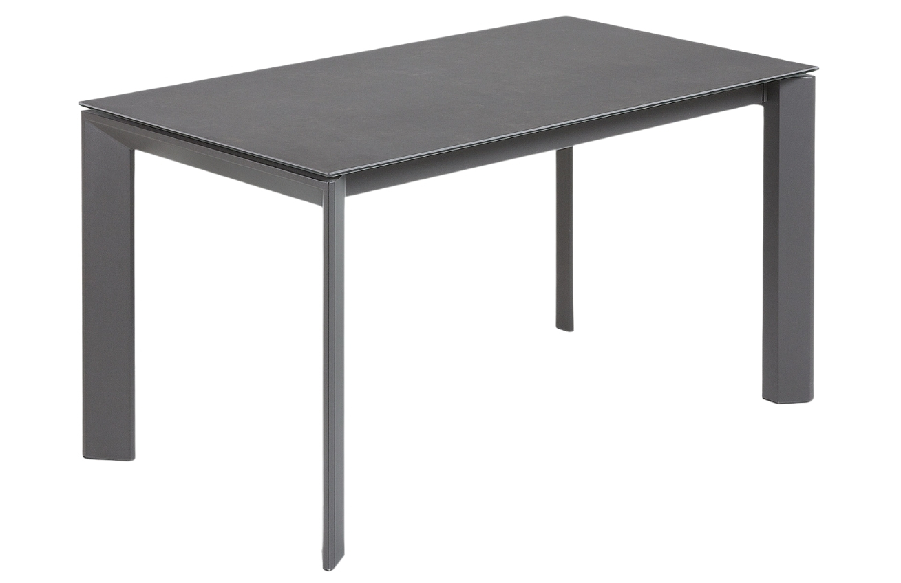 Antracitově čern&yacute; keramick&yacute; rozkl&aacute;dac&iacute; j&iacute;deln&iacute; stůl Kave Home Axis I. 140/200 x 90 cm