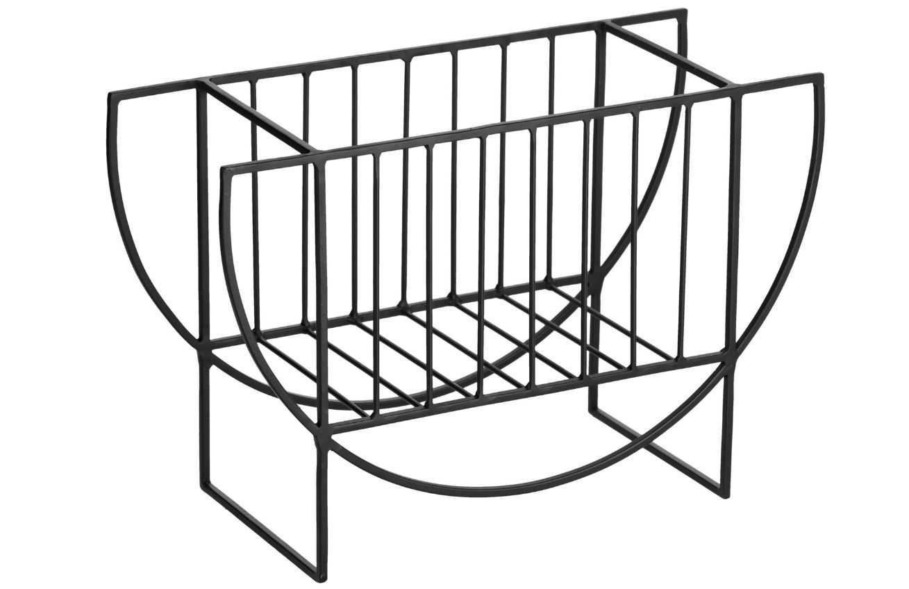 Čern&yacute; kovov&yacute; stojan na noviny Kave Home Aubrey