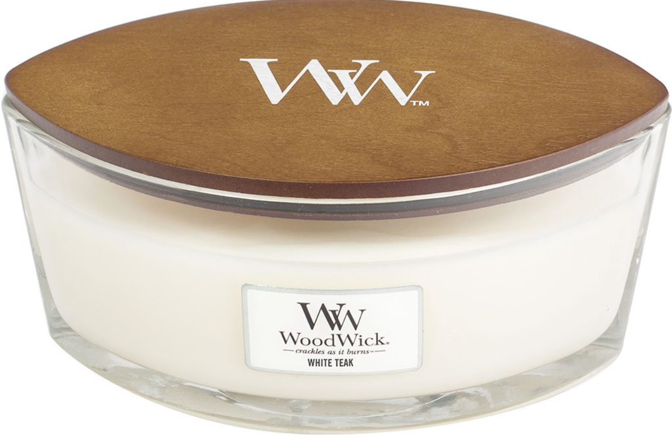 Vonná svíčka WoodWick loď, White Teak