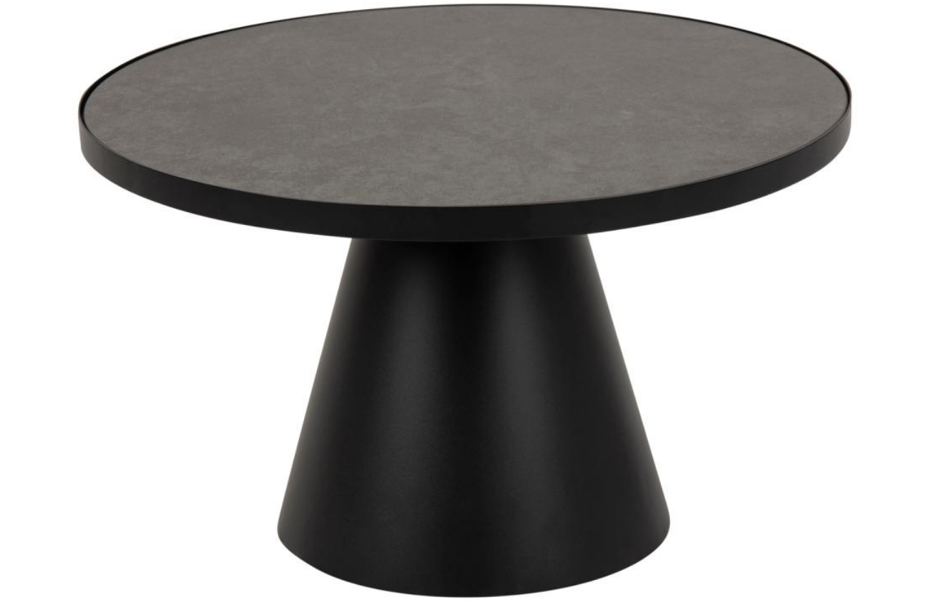 Scandi Černý keramický konferenční stolek Sandro 65,7 cm