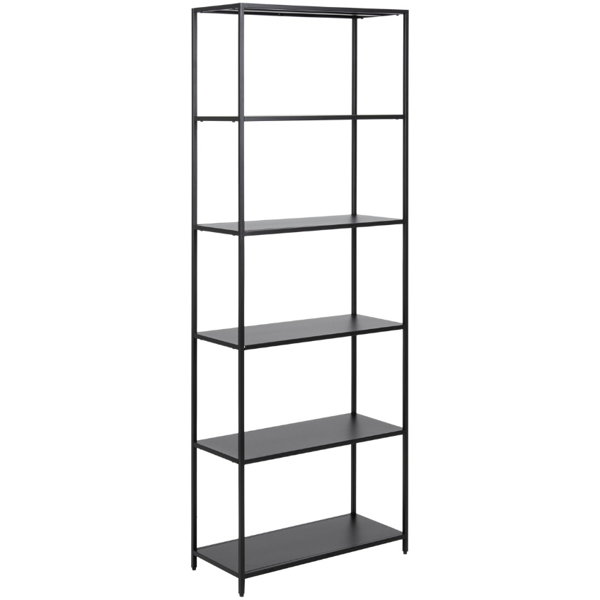Scandi Černý kovový regál Romba 185 x 69,5 cm