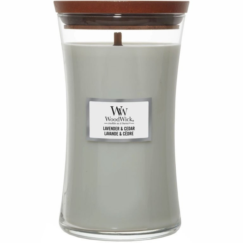 WoodWick Velká vonná svíčka Woodwick, Lavender & Cedar