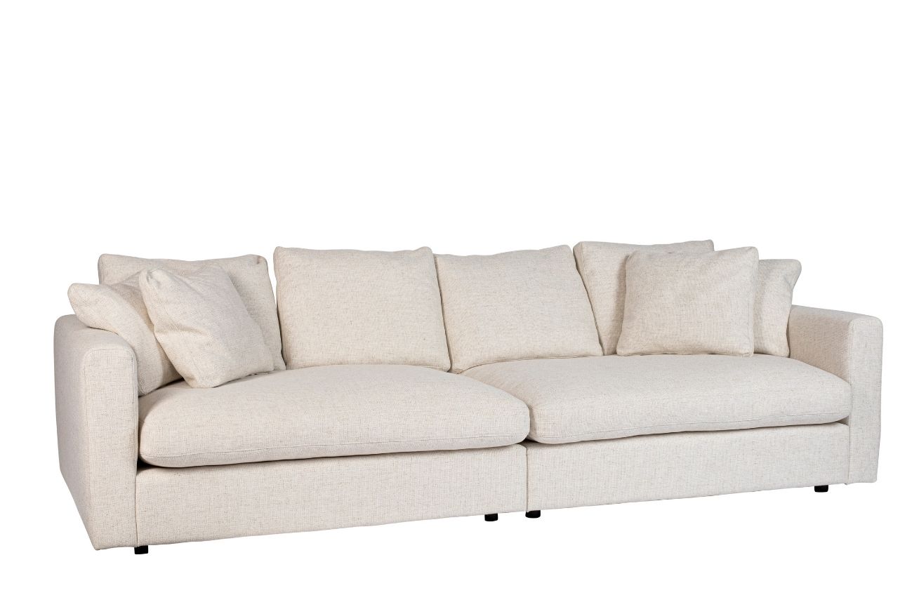 Kr&eacute;mově b&iacute;l&aacute; l&aacute;tkov&aacute; tř&iacute;m&iacute;stn&aacute; pohovka ZUIVER SENSE 266 cm