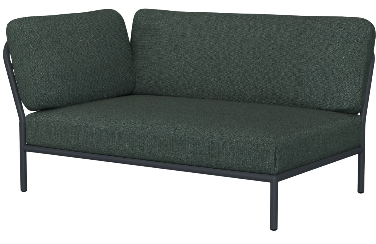 Tmavě zelený látkový rohový modul HOUE Level 140 x 95 cm, levý
