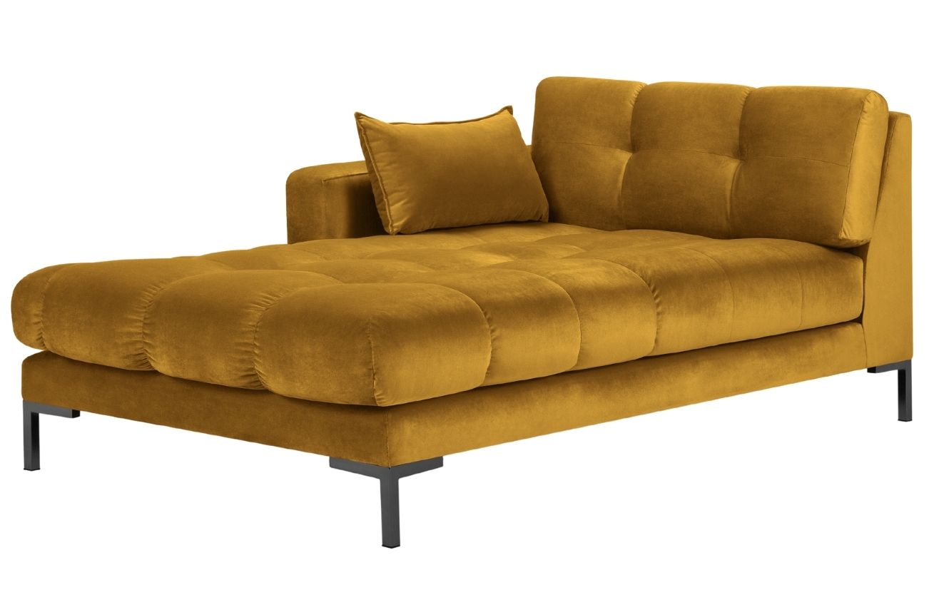 Žlut&aacute; sametov&aacute; leno&scaron;ka MICADONI MAMAIA 185 cm, lev&aacute;