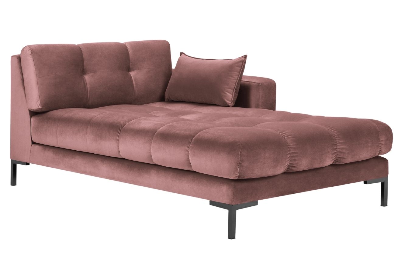 Růžov&aacute; sametov&aacute; leno&scaron;ka MICADONI MAMAIA 185 cm, prav&aacute;