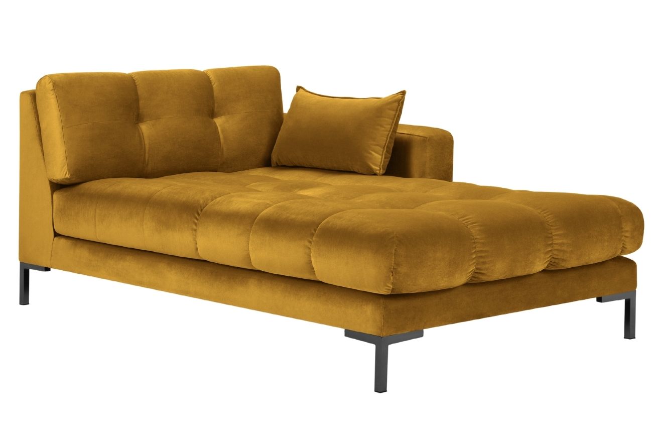 Žlut&aacute; sametov&aacute; leno&scaron;ka MICADONI MAMAIA 185 cm, prav&aacute;