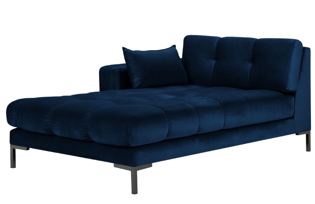 Královsky modrá sametová lenoška MICADONI MAMAIA 185 cm, levá