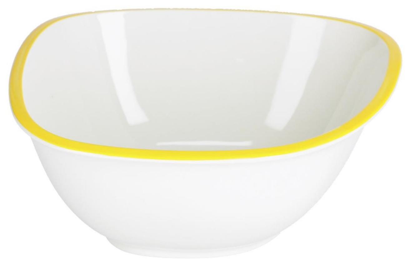 Bílo žlutá porcelánová miska Kave Home Odalin 26,5 x 24 cm