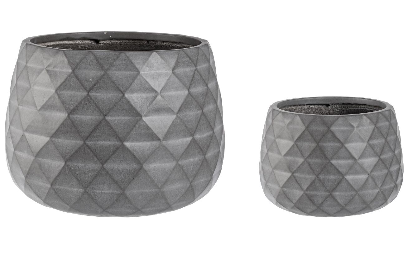 Set dvou šedých květináčů Bizzotto Pyramida Ø 35,5/52,5 cm