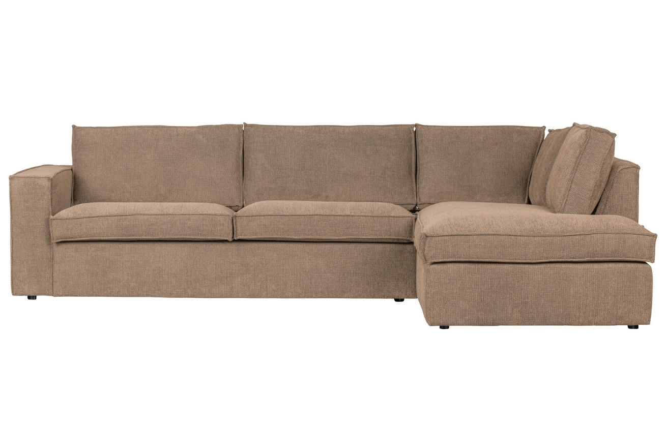 WOOOD Světle hněd&aacute; l&aacute;tkov&aacute; rohov&aacute; pohovka Ashwin 283 cm, prav&aacute;