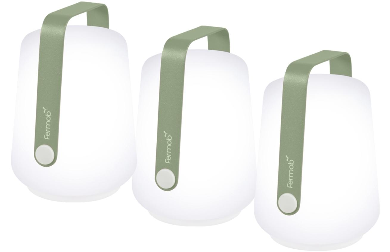Set tří kaktusově zelených venkovních lamp Fermob Balad 13,5 cm