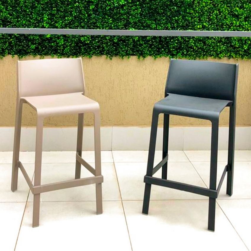 Nardi Hořčicově žlutá plastová barová židle Trill 65 cm