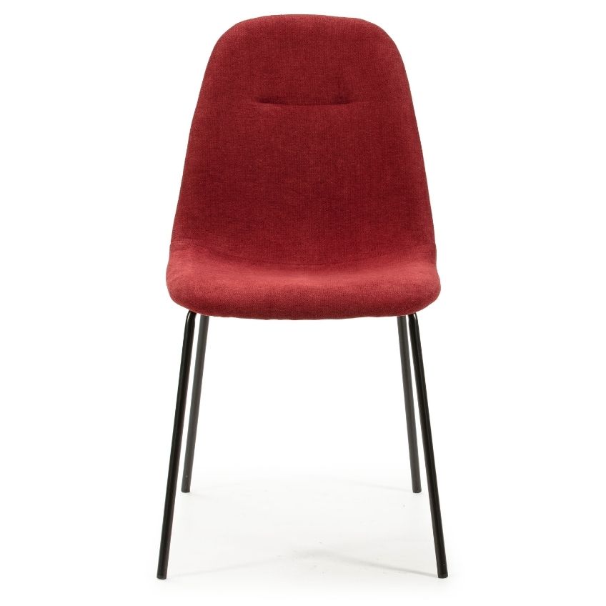 Červená látková jídelní židle Marckeric Renne