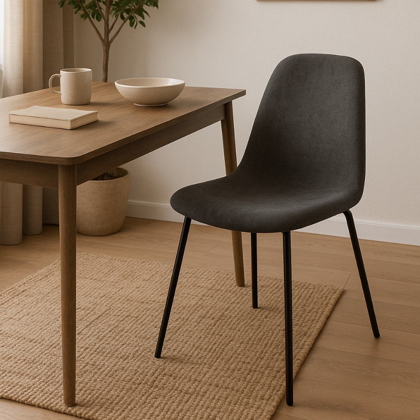 Tmavě šedá látková jídelní židle Marckeric Renne -fv-interier-25