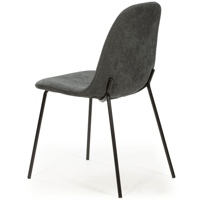 Tmavě šedá látková jídelní židle Marckeric Renne