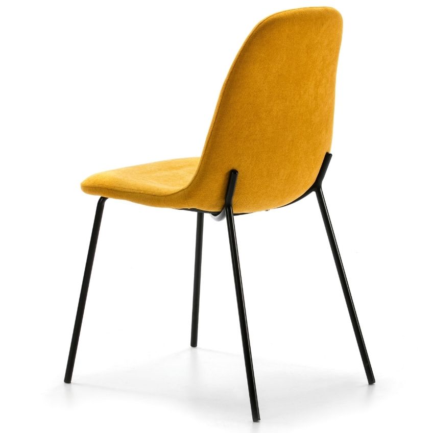 Žlutá látková jídelní židle Marckeric Renne