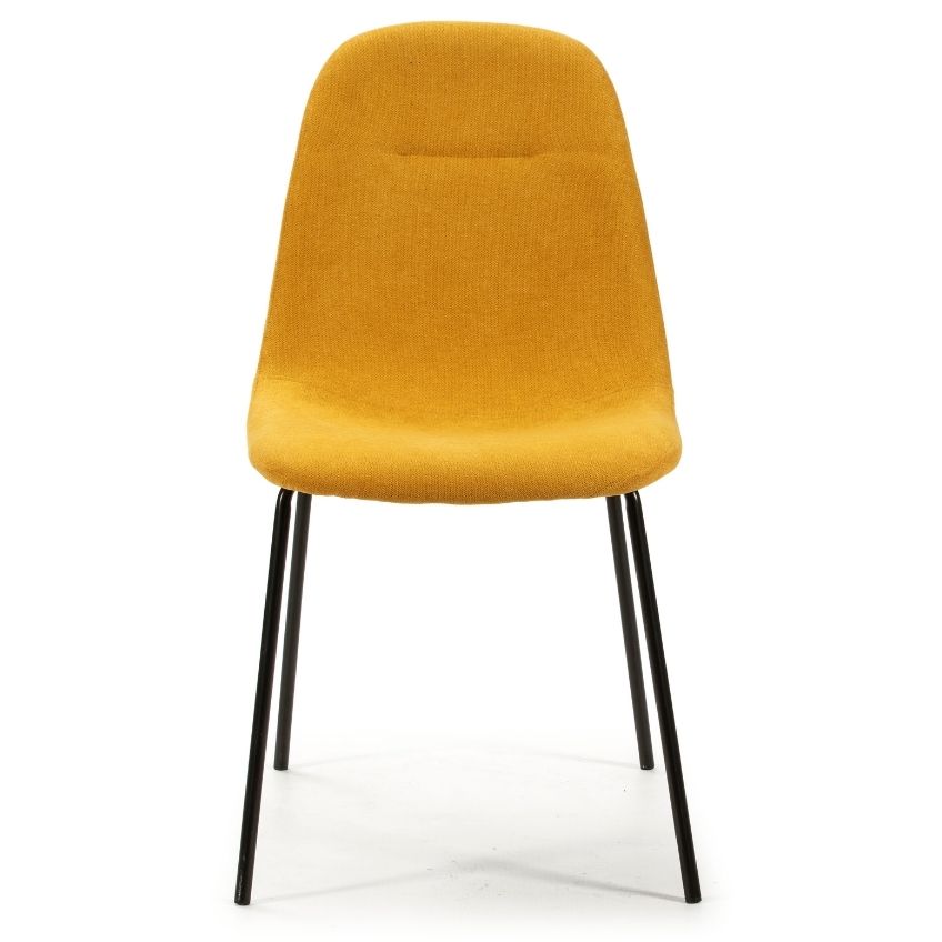 Žlutá látková jídelní židle Marckeric Renne