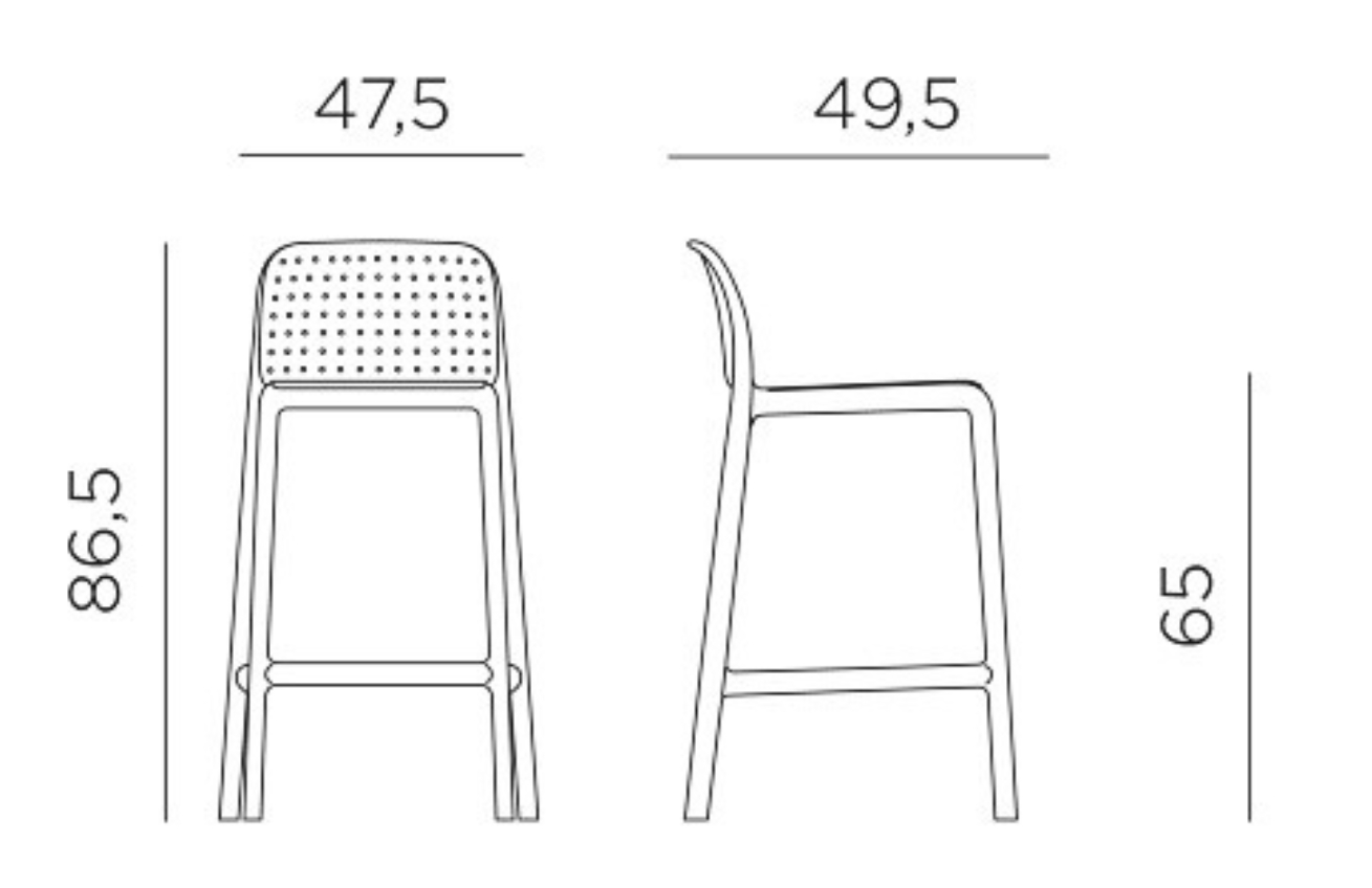 Nardi Bílá plastová barová židle Lido Mini 65 cm